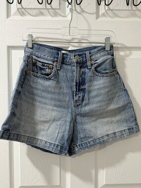 pistola Light Blue High-Waist Jean Shorts